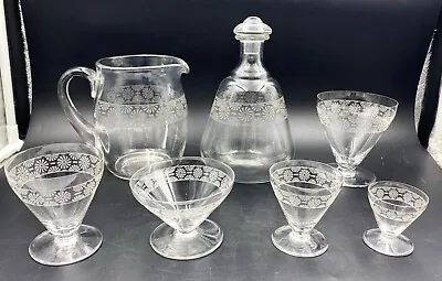 Buy French ART DECO Baccarat Etched Crystal Glassware Set 52 Museum Pieces, Ca 1935 • 7,033.63£