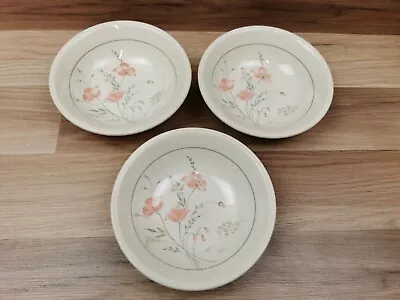 Buy 3 X Staffordshire Tableware Peach Coloured Poppy Pattern 6.5  Cereal Bowls • 10.99£