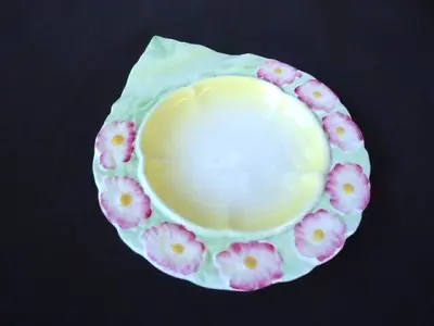 Buy Vintage Beswick Ware 628 Butter Jam Dish With Spoon Knife Rest Pink Green Yellow • 11.86£