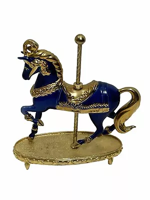 Buy Franklin Mint Hand Painted ROYAL BLUE 🎠 GOLD  World Of  Carousel Horse Thailand • 12.48£