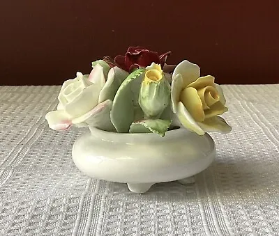 Buy Vintage Royal Doulton Bone China Flower Basket Figurine, England, 2 3/8” T • 32.66£