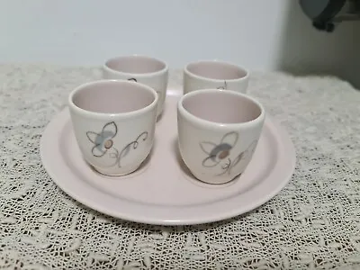 Buy Poole Pottery Four Egg Cups & Plate Stand In Traditional Single Floral Design   • 10£