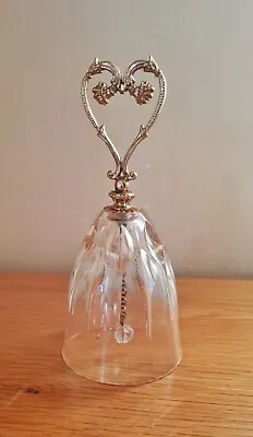 Buy Vintage Studio Nova Crystal/Glass Bell With Gold Heart Handle • 10£