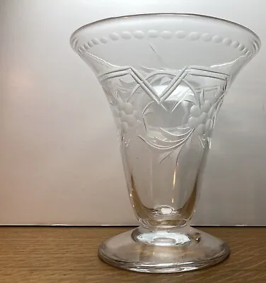 Buy A Webb Corbett Vintage Cut Crystal Trumpet Vase Small Mid Century 1930-1947 Mark • 11.04£