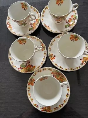 Buy 5 Grindley CreamPetal Cups And Saucers • 15£
