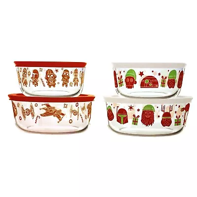 Buy Pyrex Christmas Star Wars Decorated Glass Food Storage Snack Container Bowls Set • 50.56£
