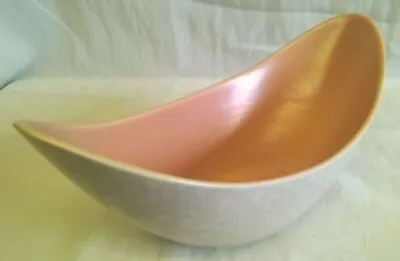 Buy Retro Poole Pottery Freeform Shape 302 Bowl - C97 Twintone Seagull & Peach Bloom • 49.99£