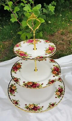 Buy ROYAL ALBERT Large Old Country Roses 3 Tier Cake Stand. SECOND. • 14£
