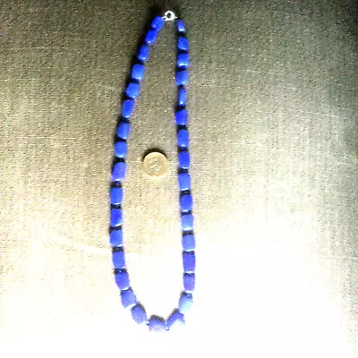 Buy Antique Art Deco Blue Glass Bead Necklace  • 20£