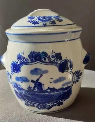 Buy Delftware Pot Designed By Elesva For Marne's Mustard Vintage Great Condition  • 10.99£