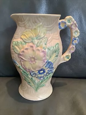 Buy Vintage Arthur Wood Wildflower Art Deco 1930s Jug Pitcher Vase 8” Tall, 1 Chip • 7.99£