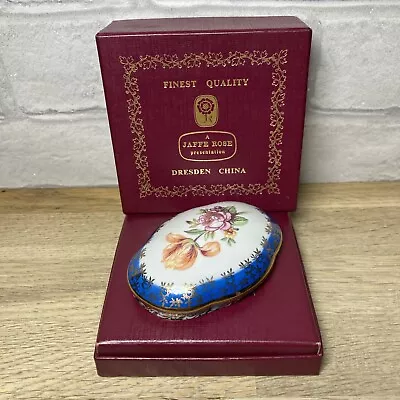 Buy Dresden China Finest Quality A Jaffe Rose Oval Trinket Box In Presentation Box • 7.99£
