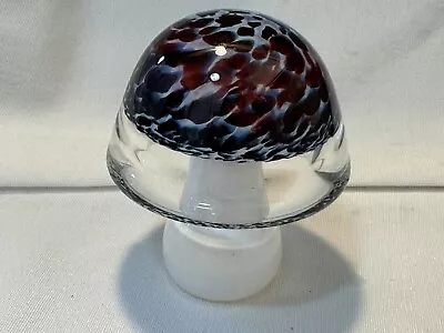 Buy Vintage John Ditchfield Glass Mushroom Paperweight Specked Iridescent Burgundy • 67.10£