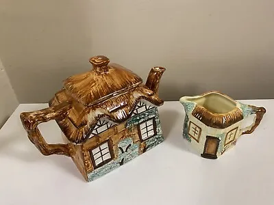 Buy Keele Street Pottery Thatched Cottage Ware Tea Pot & Small Milk Jug . • 14£