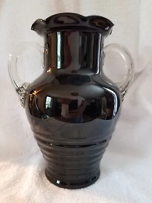 Buy Large Louie Weston Depression Glass Art Deco Vase Black Amethyst,applied Handle  • 142.08£