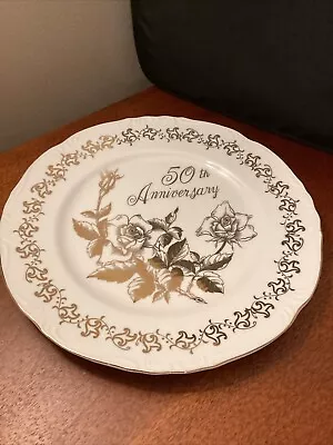 Buy Vintage  Royal Crown China 50th Anniversary Dinner Plate Circa 1983 • 19.45£