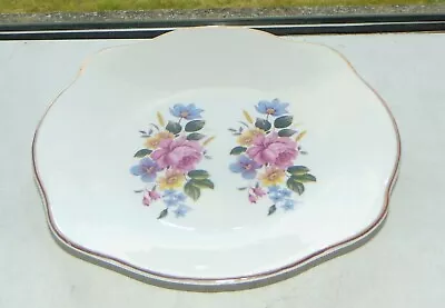 Buy Royal Stuart English Bone China Floral Sprays Dished Cake Plate Pink Rose 23cm • 5£