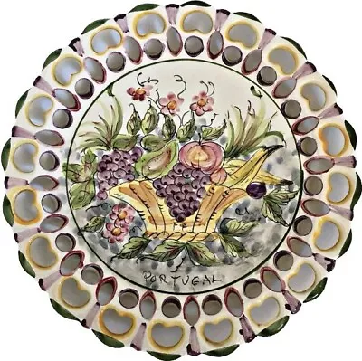Buy Portuguese Plate Ceramic Hand Painted Wall Hanging Table Art Pottery 29cm • 14.99£