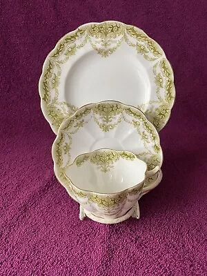 Buy Art Nouveau / Antique Tea Set Trio Tuscan China Scallops Shape Vintage Condition • 27.50£