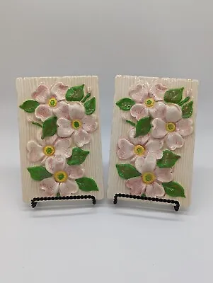 Buy Vintage Byron Molds 1972 3D Wall Hangings Ceramic Flowers Floral Wall Plates • 11.52£