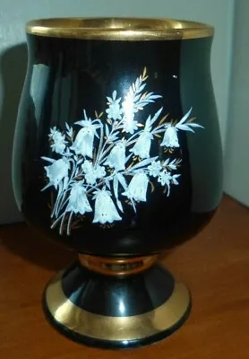 Buy Prinknash Pottery Gloucester Black & Gold Goblet/ Vase  4¾  (12 Cm) • 5.50£