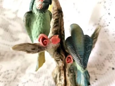 Buy Vintage Capodimonte Porcelain  Parrots On  A Tree Figurine Hand Painted & Signed • 28£