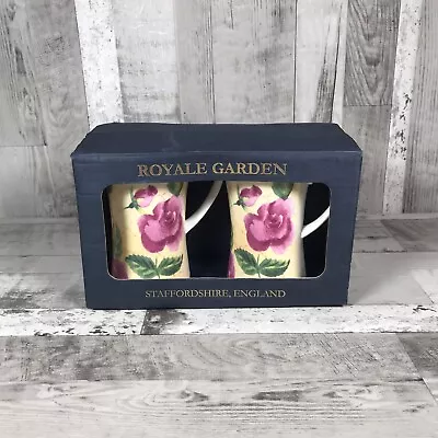 Buy Royale Garden Bone China Hand Decorated Floral Design Mugs Staffordshire England • 24.95£