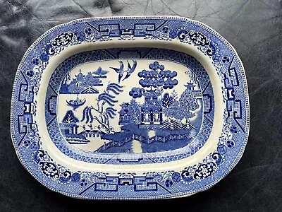 Buy WEDGEWOOD Willow Pattern Meat Plate Blue And White China Victorian Serving Dish • 12£
