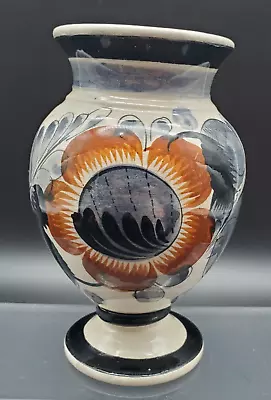 Buy Mexican Folk Art Tonala Pottery Vase Signed PJ Floral Agave Mexico Vintage 5  • 16.32£