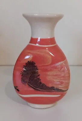 Buy Vintage Boscastle Pottery Roger Irving Little Vase Rare Triangular Shape Orange • 25£
