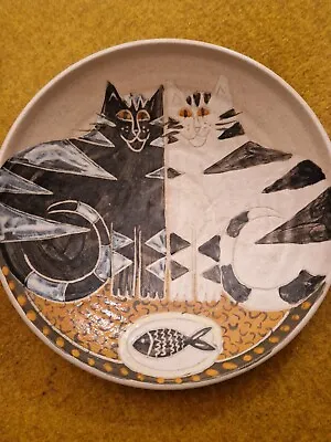 Buy Irma Demianczuk Scottish Studio Pottery Cat Bowl 1991 Cats And Fish • 22.50£