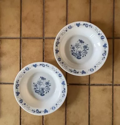 Buy Arcopal France Bowls X2 - Blue Onion Collection Vintage Retro Kitsch • 14£