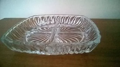 Buy Vintage Moulded Pressed Glass 4 Compartment Dish Nibbles Canapes Jams Pickles • 6£
