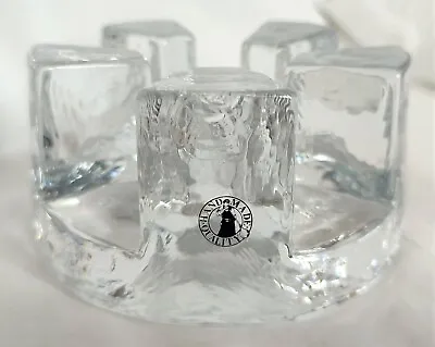 Buy Heavy Hand-Blown Clear Glass Candle / Tea Light Holder • 13.99£