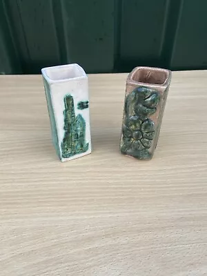 Buy Vintage Harmony Pottery Bud Vase - Hand Made In Cornwall Lot Of 2 Vases • 10.50£