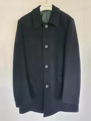 Buy Marks And Spencer Over Coat Size Small Black Wool Blend Single Breasted Lined • 44.95£