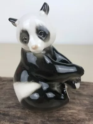 Buy Vintage LOMONOSOV Black & White Sitting Panda Bear Figurine - Made In USSR • 15£