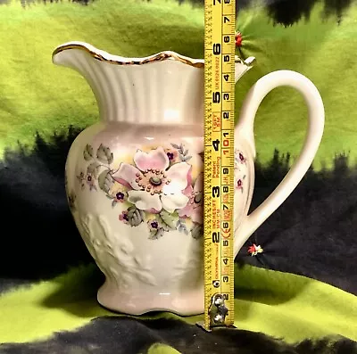 Buy 6” Inch  White Ceramic Flowery Base/Jug Pitcher  Staffordshire Maryleigh Pot Urn • 19.95£