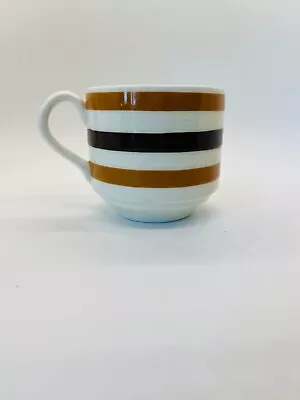 Buy Vintage Carrigaline Irish Pottery Coffee Tea Cup Butterscotch Brown Stripes RARE • 10.55£