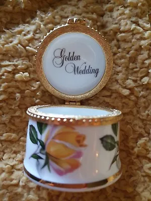 Buy Fenton China Trinket Box (Golden Wedding Inside Lid) • 7£