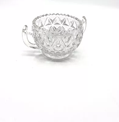 Buy Vintage Pressed Glass Sugar Bowl Twin Handled C1950 • 17.70£
