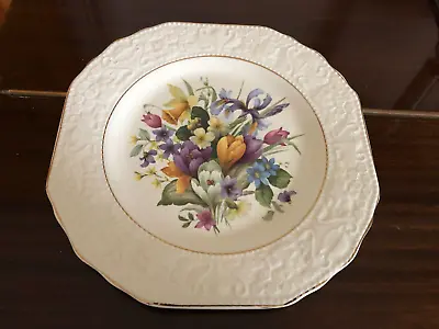 Buy Vintage Prinknash Abbey  Pottery  - Decorative Embossed Plate Floral • 9.95£