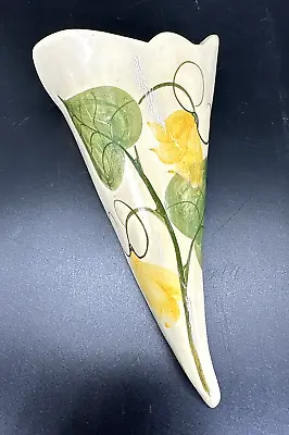 Buy Scotland Clay People Yellow Flowers Greenery Ceramic Wall Pocket Vase 8  EUC • 19.29£
