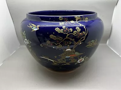 Buy Large Bursley Ware Crown Pottery Bowl / Plant Pot Oriental Design (P-4224 303) • 27.50£