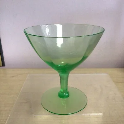 Buy Vintage Green Depression Glass Stem Glass, Vintage Green Depression Glass Optics • 8.06£