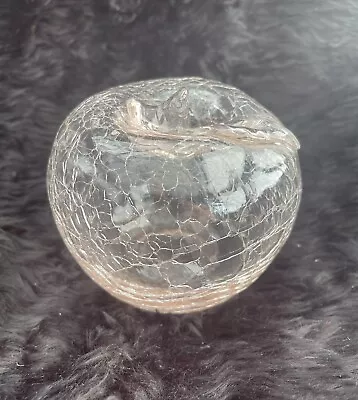 Buy Vintage Pale Pink Crackle Glass Hollow Paperweight • 5£