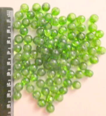 Buy Green Glass Crackle Round Beads 6mm  Jewellery Making Crafting Pack In Photo • 3.99£