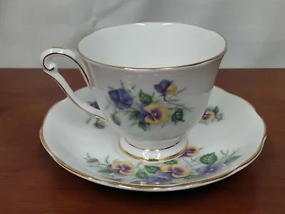 Buy Vintage PRINCESS ANNE Fine Bone China England Floral Lilac CUP & SAUCER Set 5877 • 14.97£