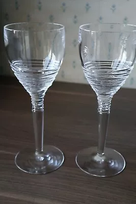Buy 2 Jasper Conran Stuart Crystal  Strata  Wine Glasses 25cm Tall Superb Unused • 120£
