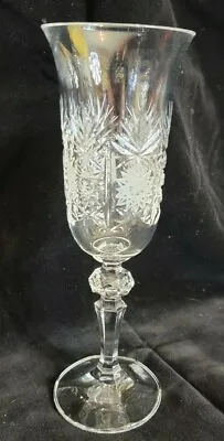 Buy VTG Bohemia Czech Queen Lace Crystal Glass 24% Lead Champagne Flute Wine Glasses • 154.26£